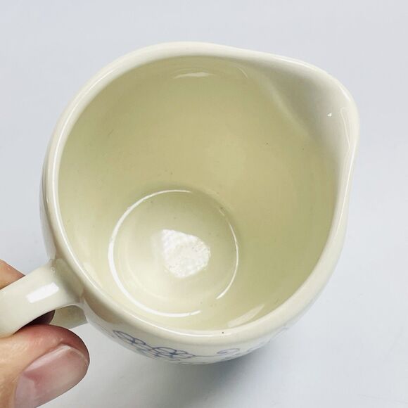 Vintage Stavangerflint Norway Ceramic Creamer Pitcher Flint Blue & White 2.75in - Picture 8 of 10